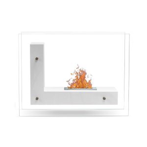 Luna L-formet bioethanol pejs hvid